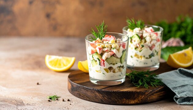 Krabbensalat im Glas