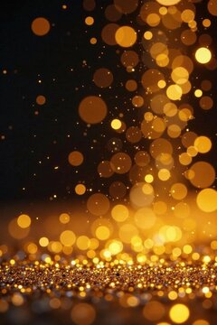 Densely packed gold glitter, sparkling backdrop, elegant, surface, texture