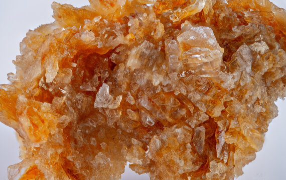 Crystal formation of gypsum found in a natural setting shows its unique structure and shine