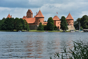 Naklejka premium Gothic Trakai Castle in Lithuania