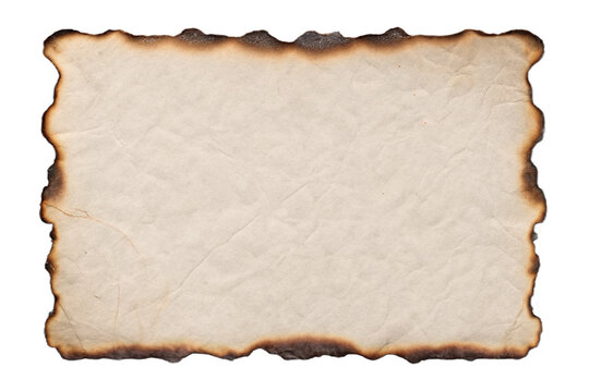 Old paper sheet with burnt edges