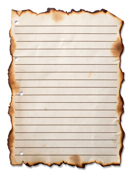 Old vintage paper with burnt edges