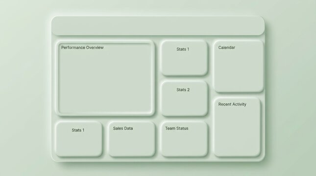 Minimalist dashboard interface mockup with pastel green color scheme