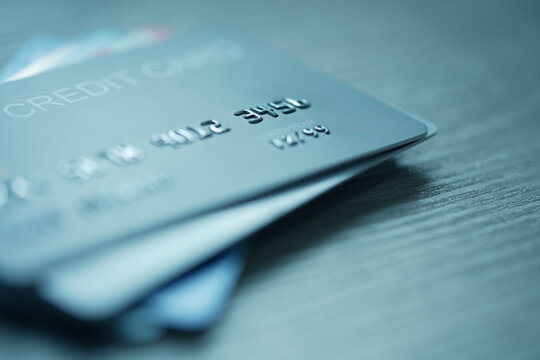 Credit card Many.  with password key lock security finance business concept. soft focus.