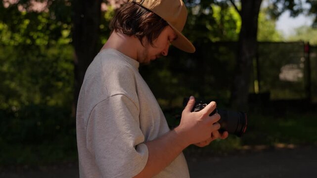 A guy is shooting a video
