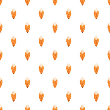 Bubble waffle ice cream cones forming a sweet dessert seamless pattern