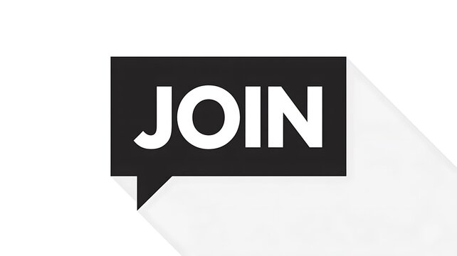 Join button concept with speech bubble for business communication