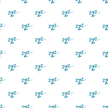 Sleep sound zzz repeating on a white seamless pattern background