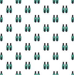 Green diving flippers creating a repeatable seamless background pattern for summer water sport activities © nsit0108