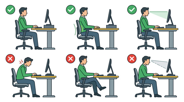 Comparison of Correct and Incorrect Sitting Postures at Computer Desk