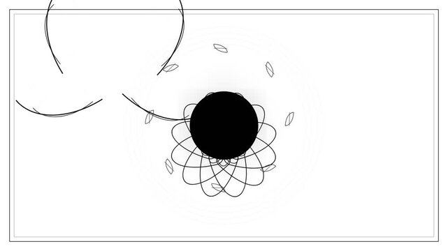 Dynamic abstract illustration visualizing a powerful central force creating an intricate energy field with particles in dynamic orbital motion, symbolizing universal interactions