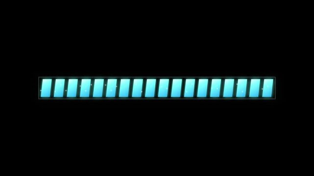 Silver metallic textured horizontal bar element with pixelated grid pattern isolated on green screen background for video editing