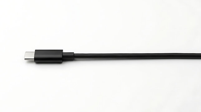 Sleek black universal connection cable end for high-speed power delivery and data exchange