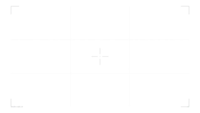 Minimal drone viewfinder grid overlay on transparent background