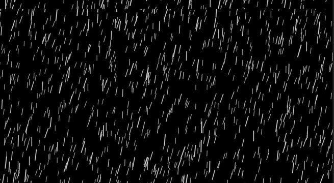 Falling raindrops  black background, Rain overlay Vector.