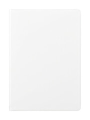 Fototapeta premium White Blank Notebook Cover. Minimalist Matte Journal for Stationery Branding. Vertical Paper Book Mockup.