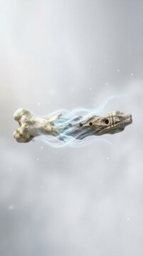 Bone flute with mystical glowing smoke