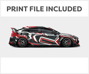Fototapeta premium Dynamic Sports Car Wrap Design with Abstract Pattern