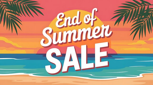 Summer sale banner. Special discount offer to end of season bright design template. Final seasonal clearance promotion vector illustration