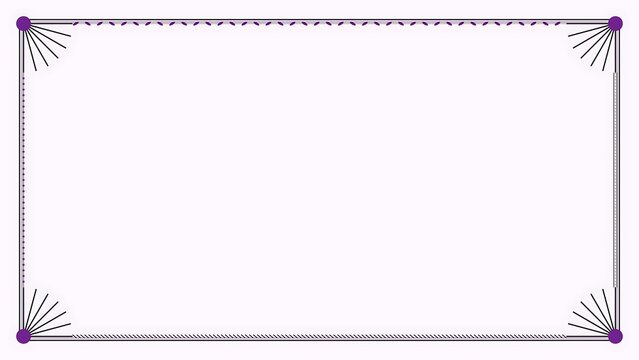 Decorative rectangular frame with corner accents and geometric border