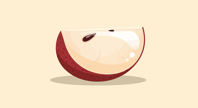 Fresh Red Apple Slice Illustration