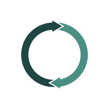 Circle arrow. Round reload sign, repeat icon, rotate arrow symbol, Vector illustration