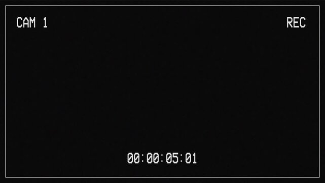 Cctv camera recording overlay with digital timecode and rec indicator