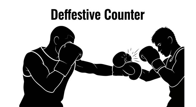 Defensive Counter Boxing Silhouette