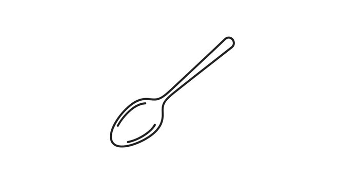 Simple line art spoon illustration for culinary and design needs