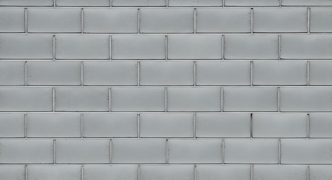 Neutral grey concrete brick wall pattern background with symmetrical texture and industrial construction style