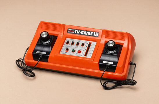 Orange Nintendo Color TV-Game 15 console representing retro video game entertainment, 1977