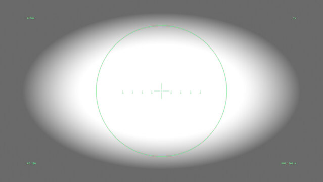 Recon binocular mil-scale viewfinder overlay, transparent PNG