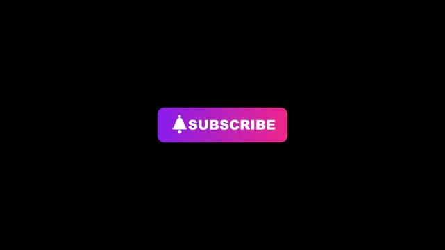 Subscribe Button Purple Pink Gradient Bell Drop Bounce Animation Transparent Background Alpha Loop