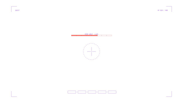 RPG game enemy target HUD viewfinder, transparent overlay