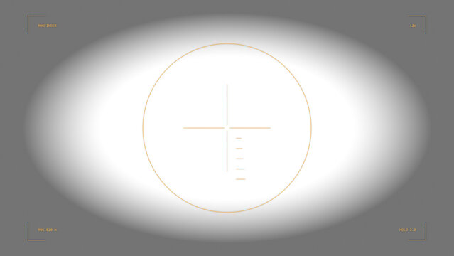 Sniper rangefinder scope reticle overlay, transparent PNG
