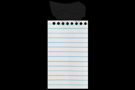 a piece of notebook paper stuck together with a torn piece of tape