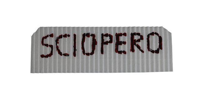 SCIOPERO banner with transparent PNG background