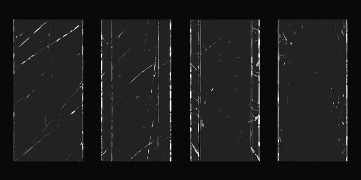 Scratch textures and distressed dark panels with white markings