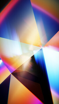 Vertical prism flare overlay with vibrant cinematic color background.