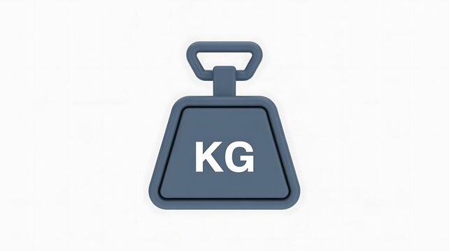 3d weight icon with kilogram symbol for fitness and math