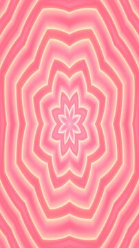 Abstract Pink Kaleidoscope Pattern with Floral Symmetry.