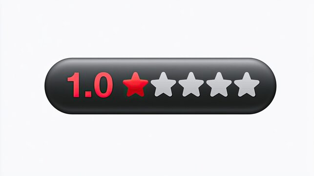 Minimal rating bar shows one red star and five gray stars