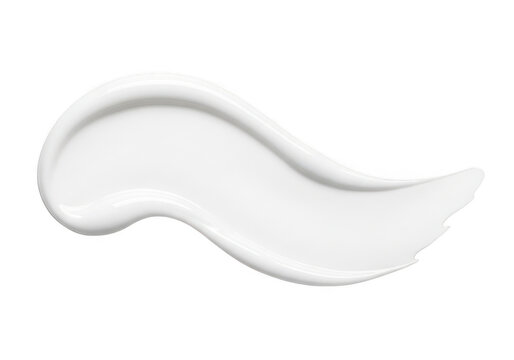 White cosmetic cream smear isolated on a clean white background