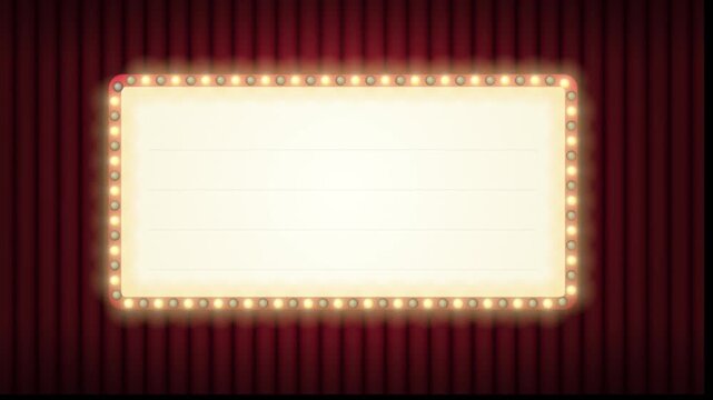 Animated Frame of Cinema Theater Sign 4k Stock Video