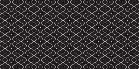 Soccer goal mesh, fishnet pattern or fish net background, vector seamless texture. Black rope net pattern on white, fishing of football goal or sport net and fishnet with knot grid or wire netting © aba