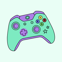 Pastel green game controller vector illustration © Rasikh