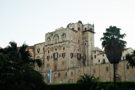 Palermo, Italy; January 1, 2026: Palazzo dei Normanni in Palermo, a historic building with intricate architecture.
