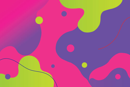 Modern dynamic liquid blob shapes background with wavy lines and dots for creative design