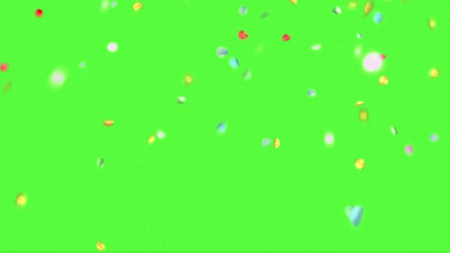 3D confetti explosion animation on greenscreen background. Perfect for celebration themes