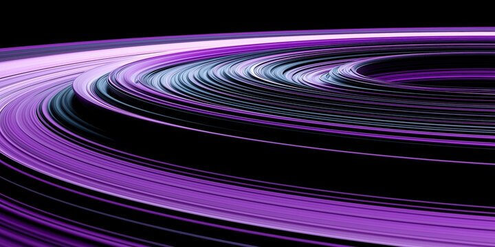 Purple circular light trails abstract background for digital technology design.

